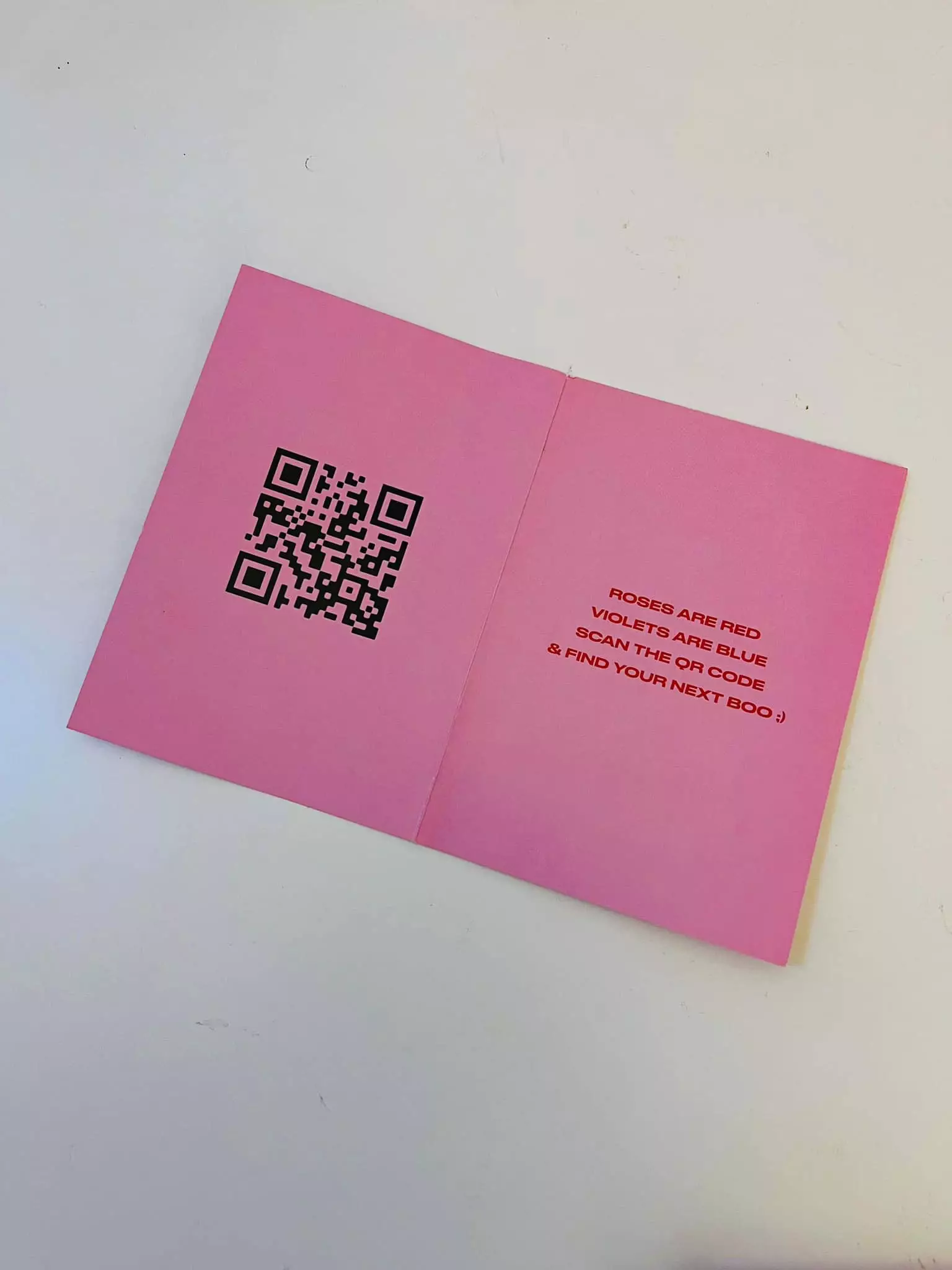 The inside featured a QR code she thought was his number (