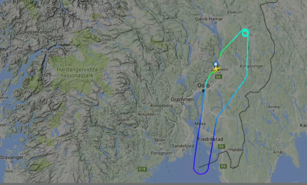 The route taken by flight DY1156 this past Saturday.