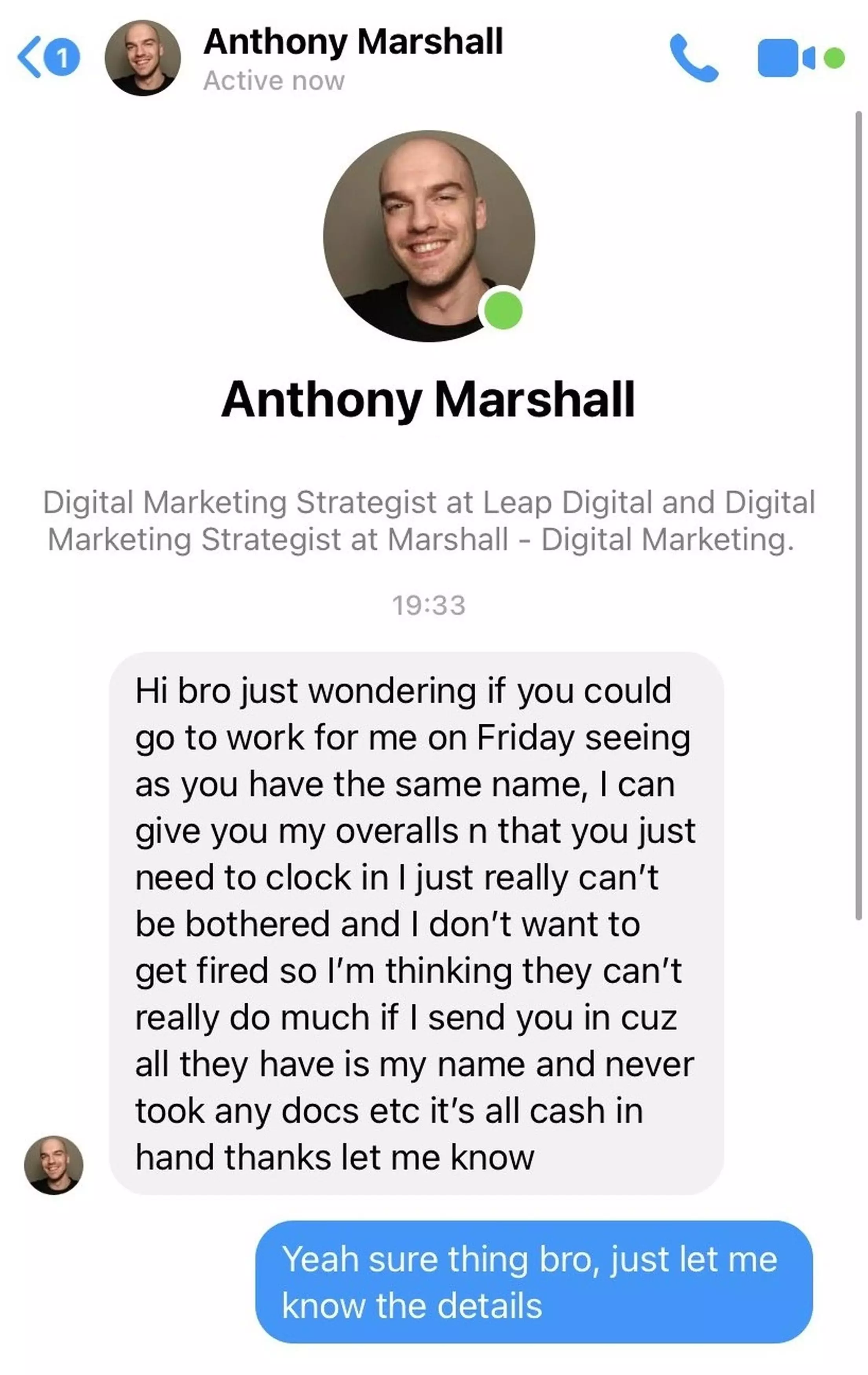 Anthony's messages.
