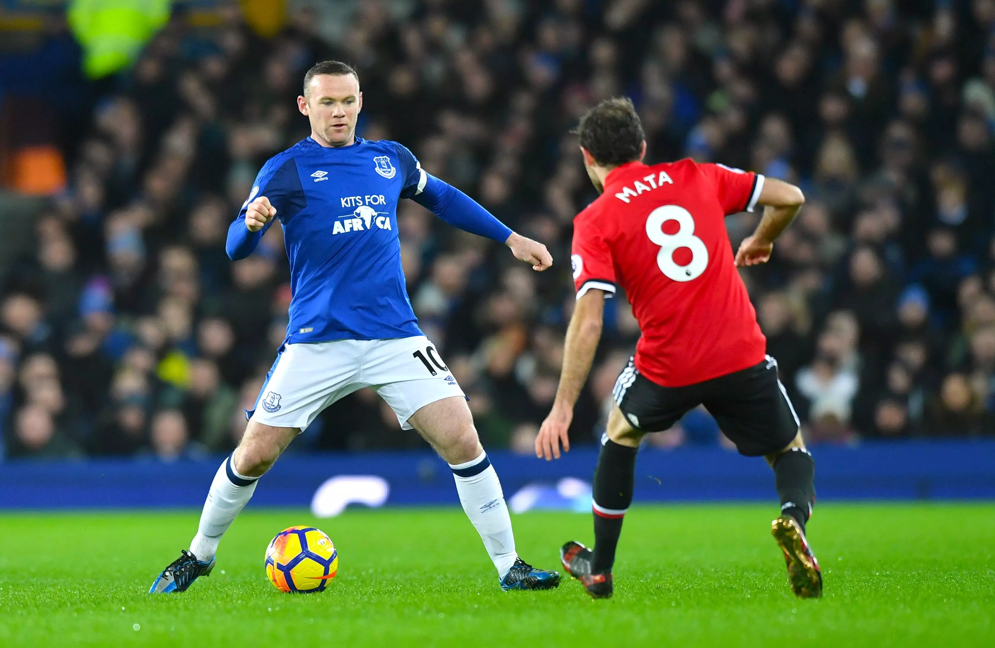 Rooney in action for Everton against United. Image: PA