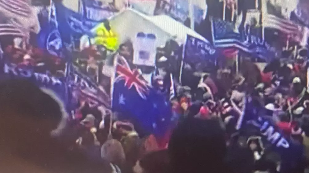 Australian Flag Spotted In Crowd That Stormed US Capitol Building
