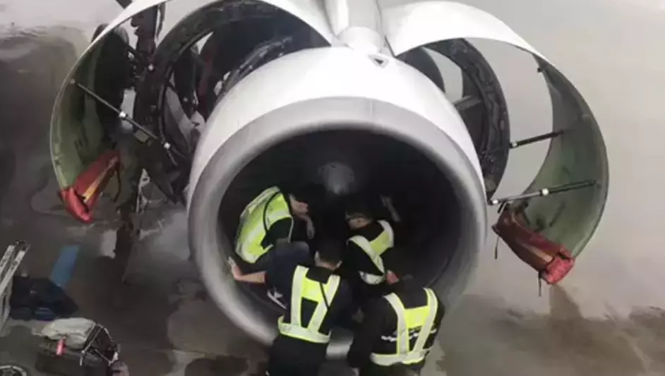 Throwing coins in a plane's engine is not good for anyone's luck.