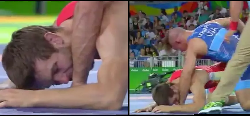 Olympic Wrestler Bites Opponent To Escape Leg Lock And Gets Away With It