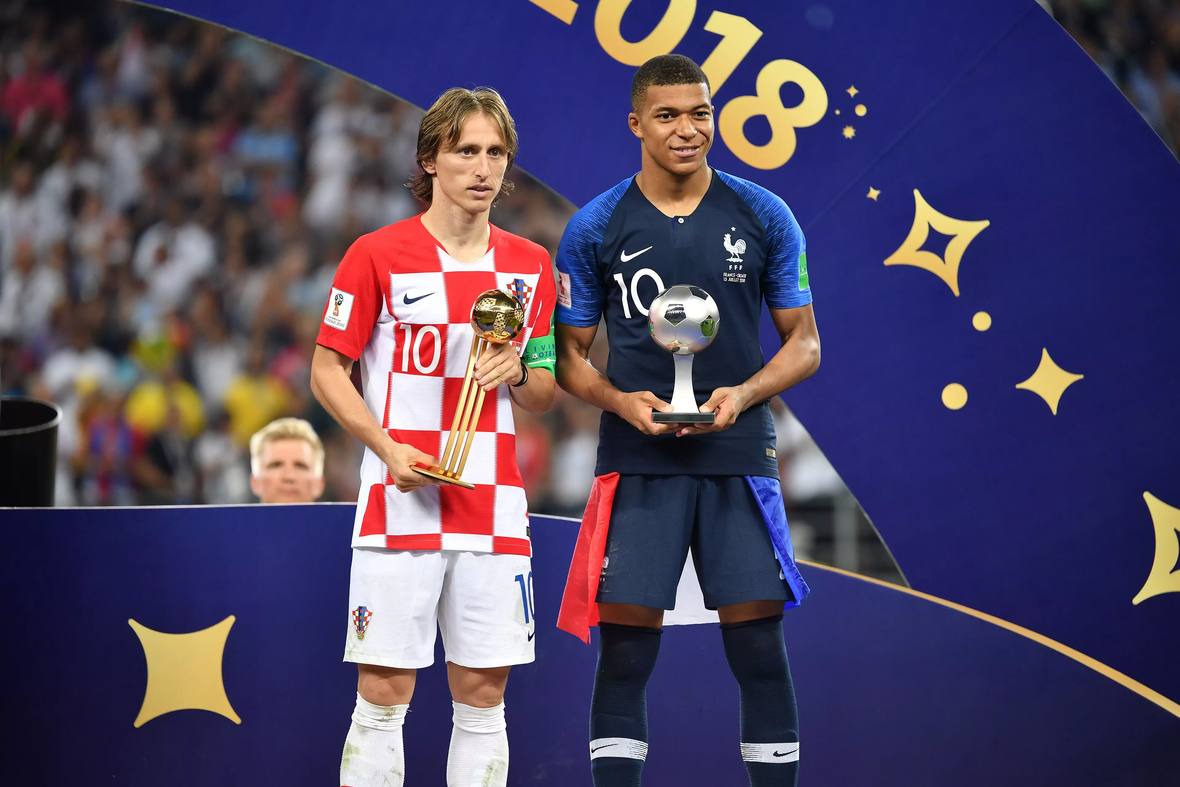 Modric captured the Golden Ball at the World Cup alongside Mbappe who won the Best Young Player. Image: PA Images