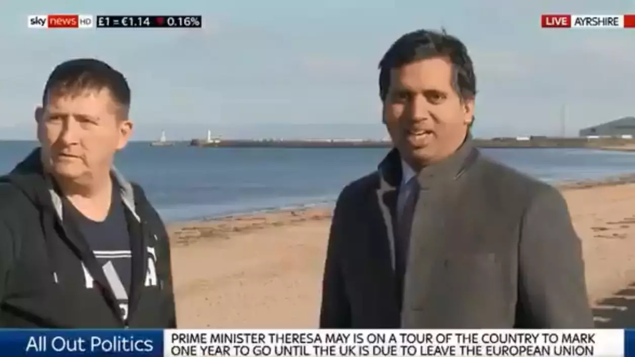 Hilarious Scottish Man Interrupts Sky News Reporter On Live TV