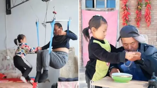 Six-Year-Old Girl Cares For Her Paralysed Dad After Her Mum Abandoned Them