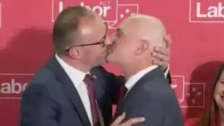 ACT's Chief Minister Andrew Barr Kisses Husband After Winning On Election Day
