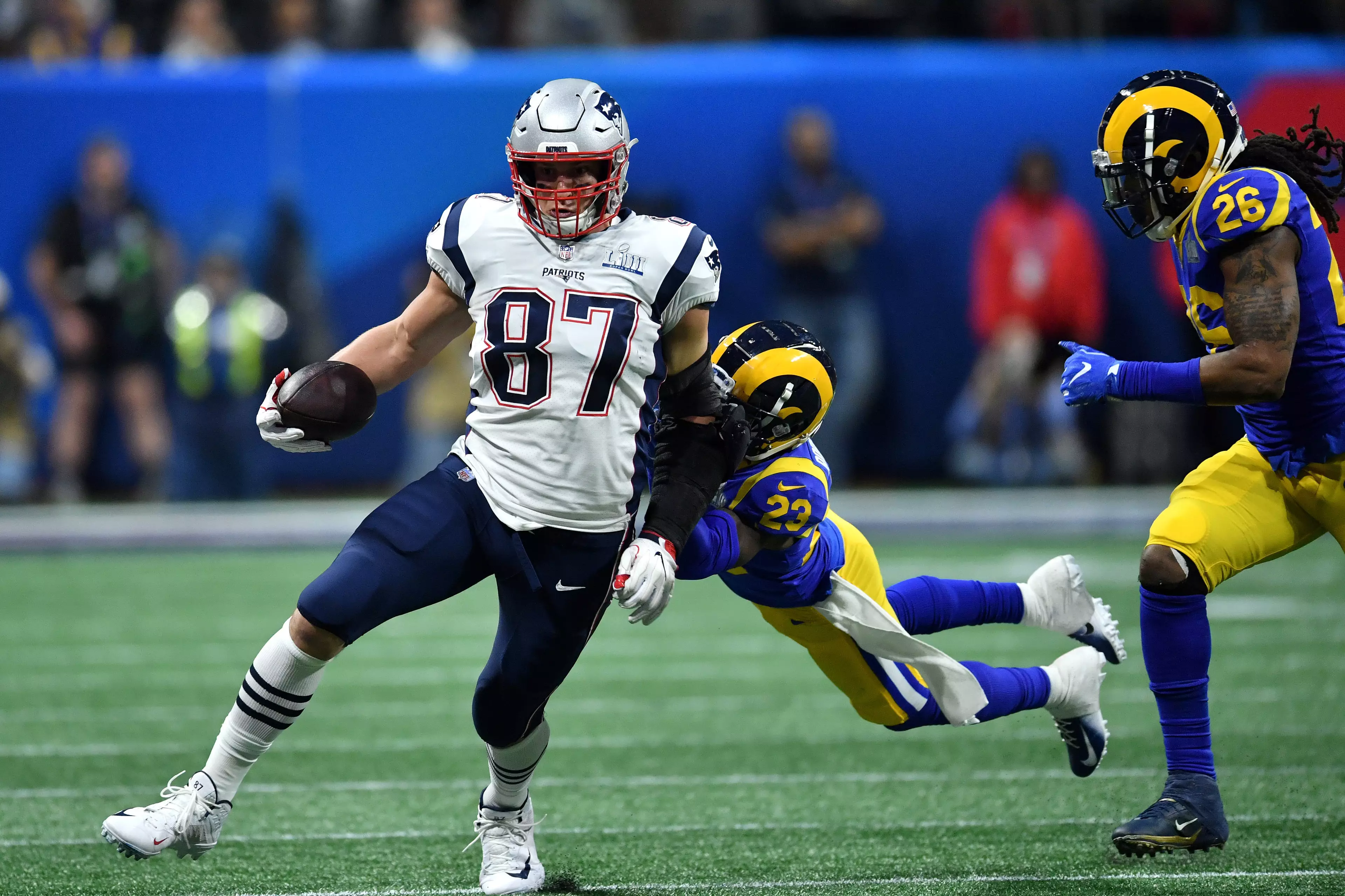 Rob Gronkowski helped New England win three Super Bowls in five seasons