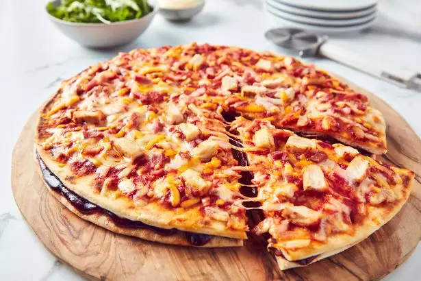 The BBQ chicken and bacon features an extra base loaded with BBQ sauce (