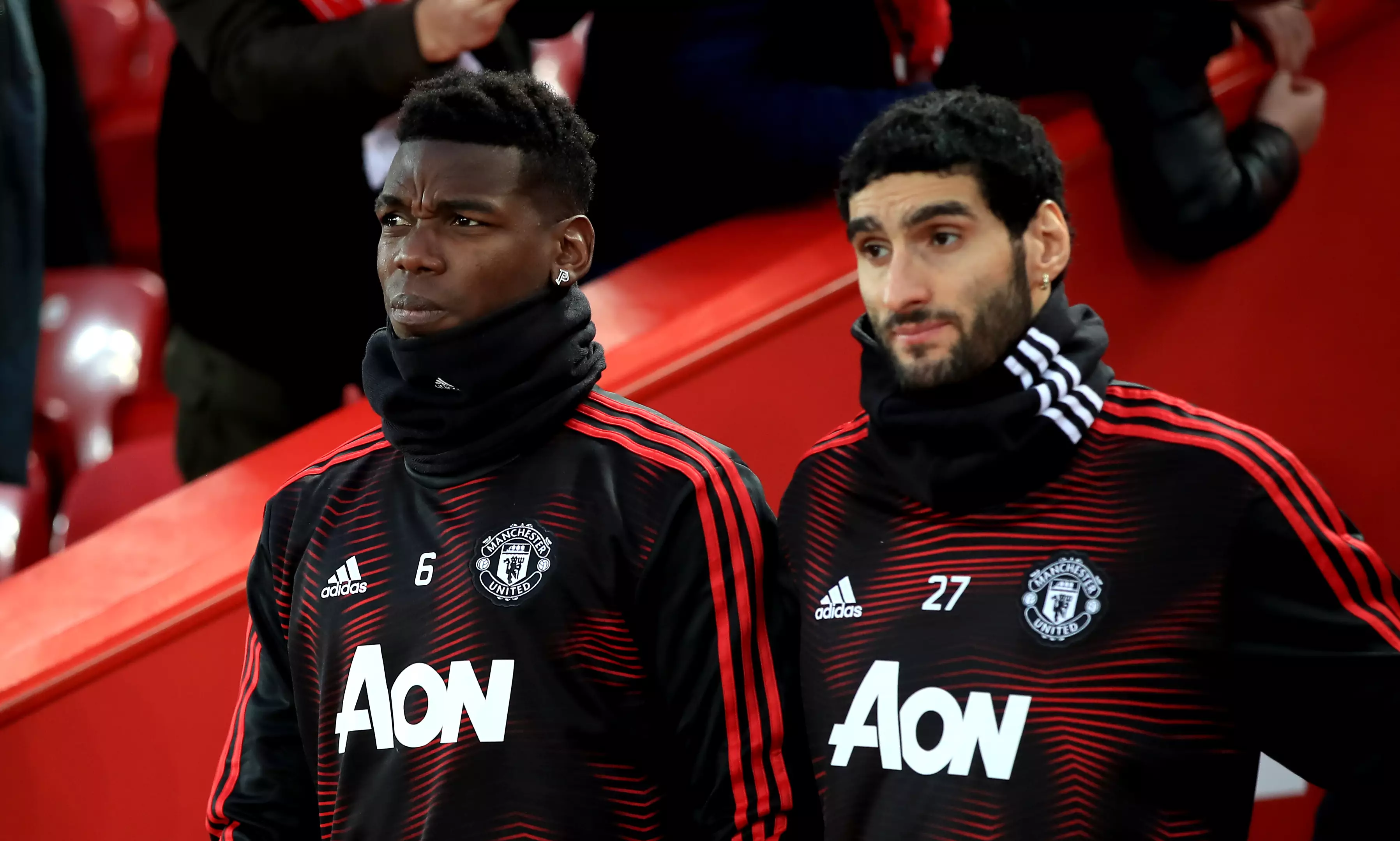 Pogba remained on the bench against Liverpool. Image: PA Images