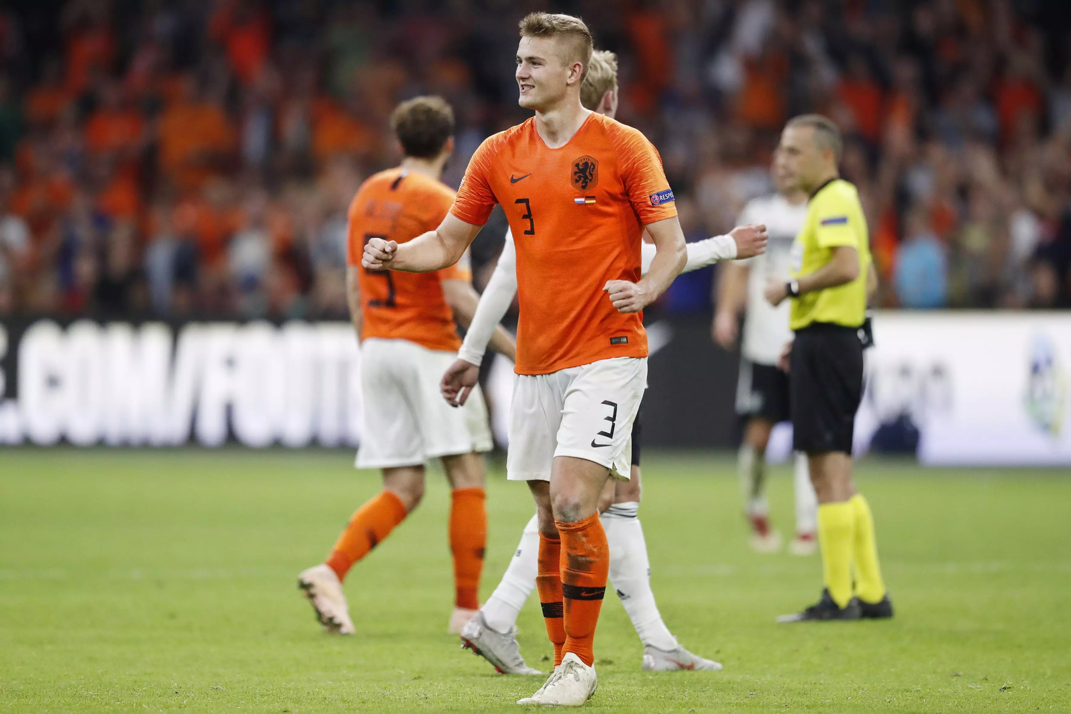 Di Ligt impressed for Netherlands against Germany in the Nations League. Image: PA Images