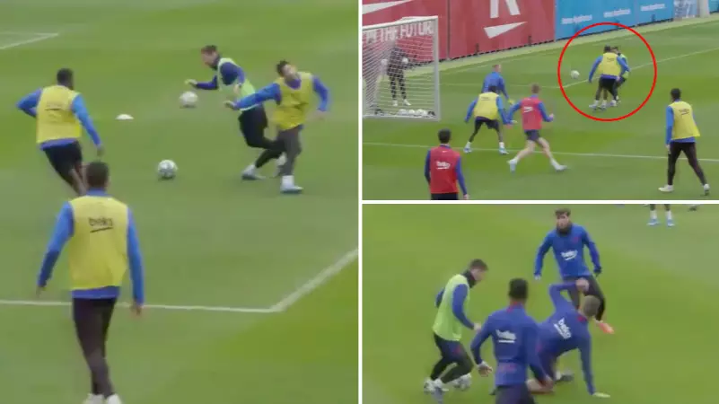 Lionel Messi Making His Teammates Look Like Schoolboys In Barcelona Training Is Going Viral 