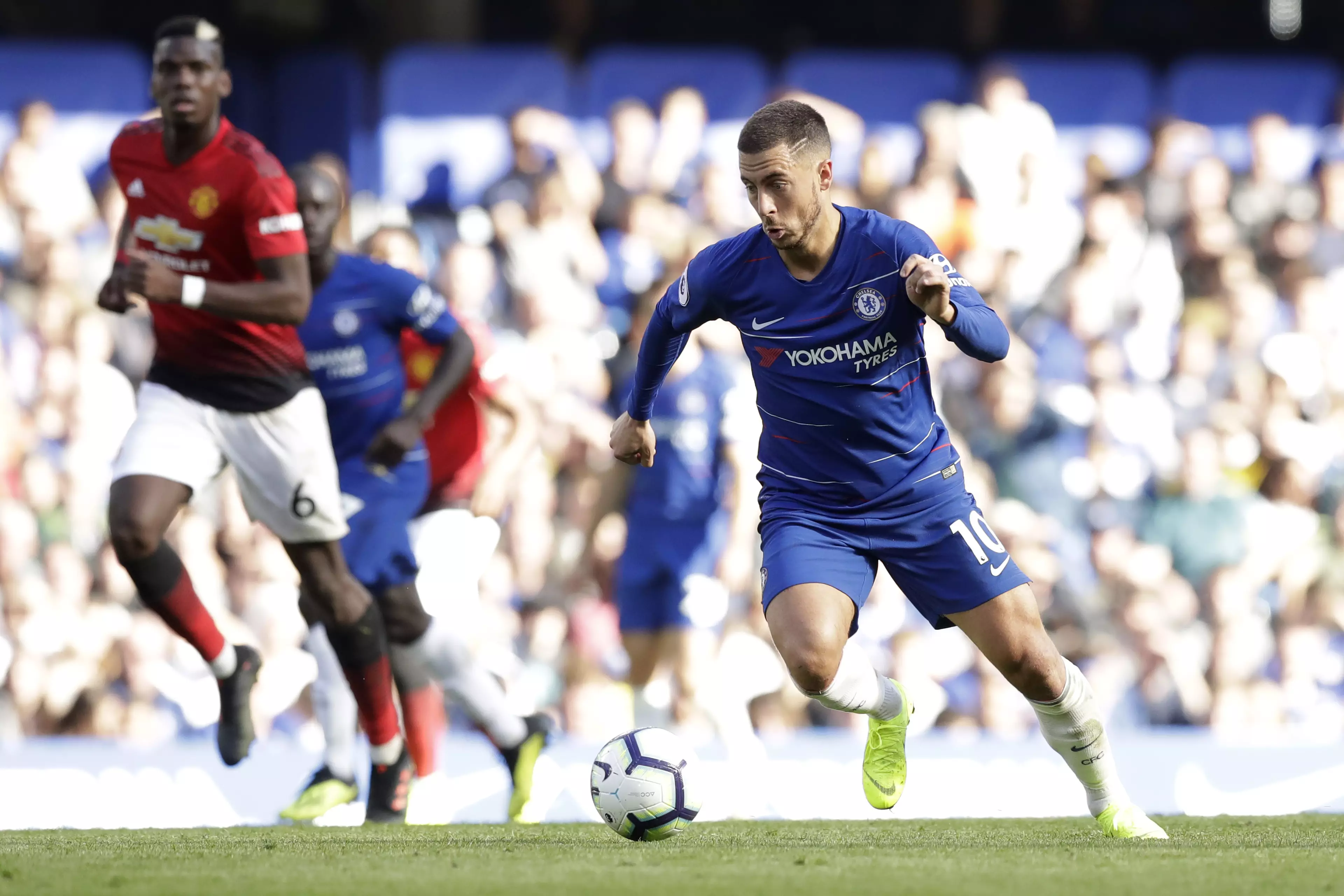 Hazard playing against United, but it could have been different. Image: PA Images