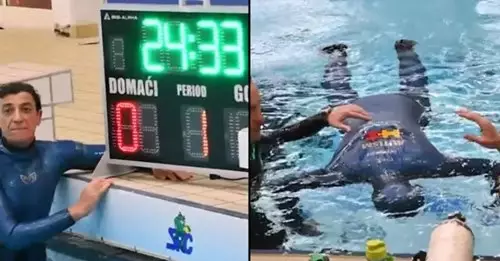 Diver Sets World Record Holding Breath For 24 Minutes And 33 Seconds Underwater