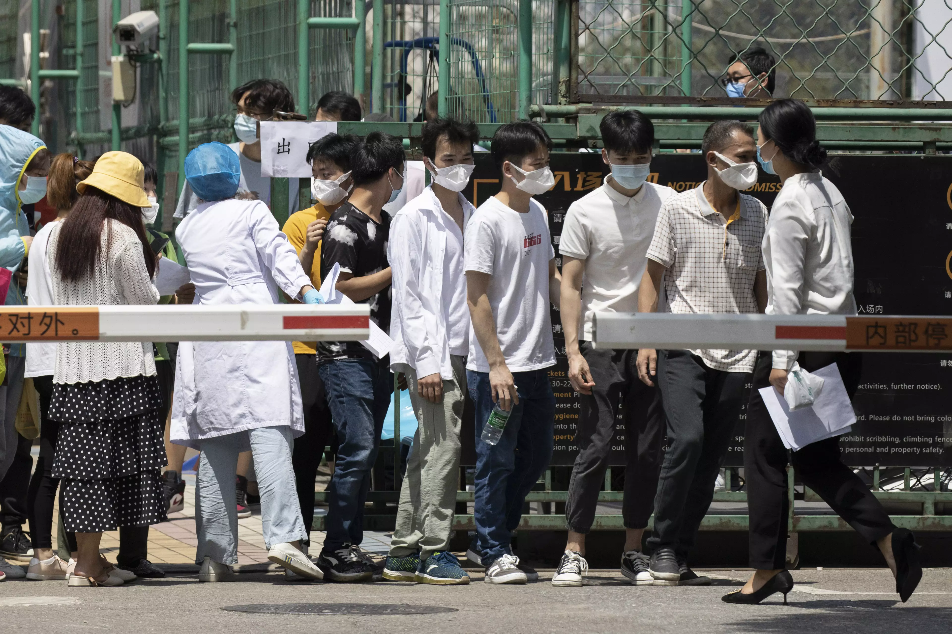 People queuing at a testing facility in Beijing.