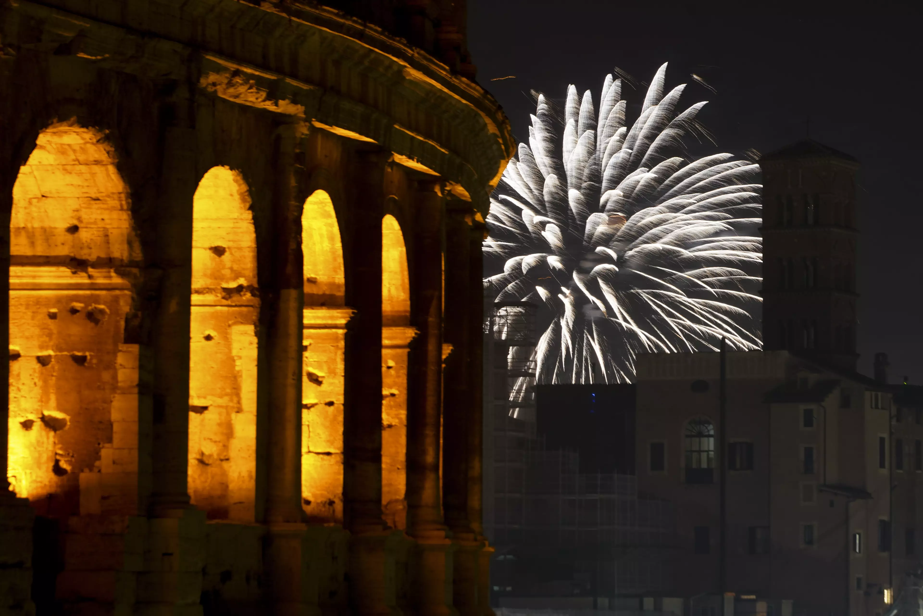 Fireworks in Rome over the New Year (