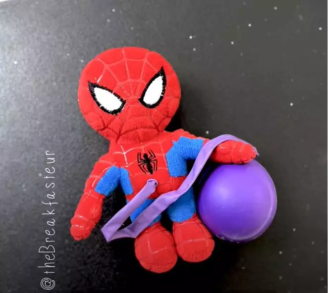 The Spider-Man toy 'born' during the exercise.