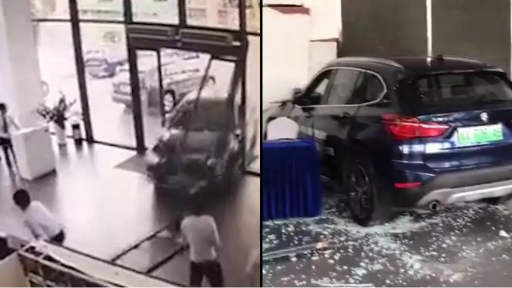 Woman Test-Driving BMW Smashes Straight Through Dealership Front Doors
