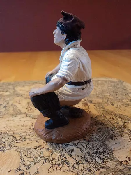 The traditional 'caganer' is placed in the nativity every year.