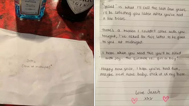 Cleaners Find Unopened Pregnancy Announcement Letter In Nightclub On New Year's Day