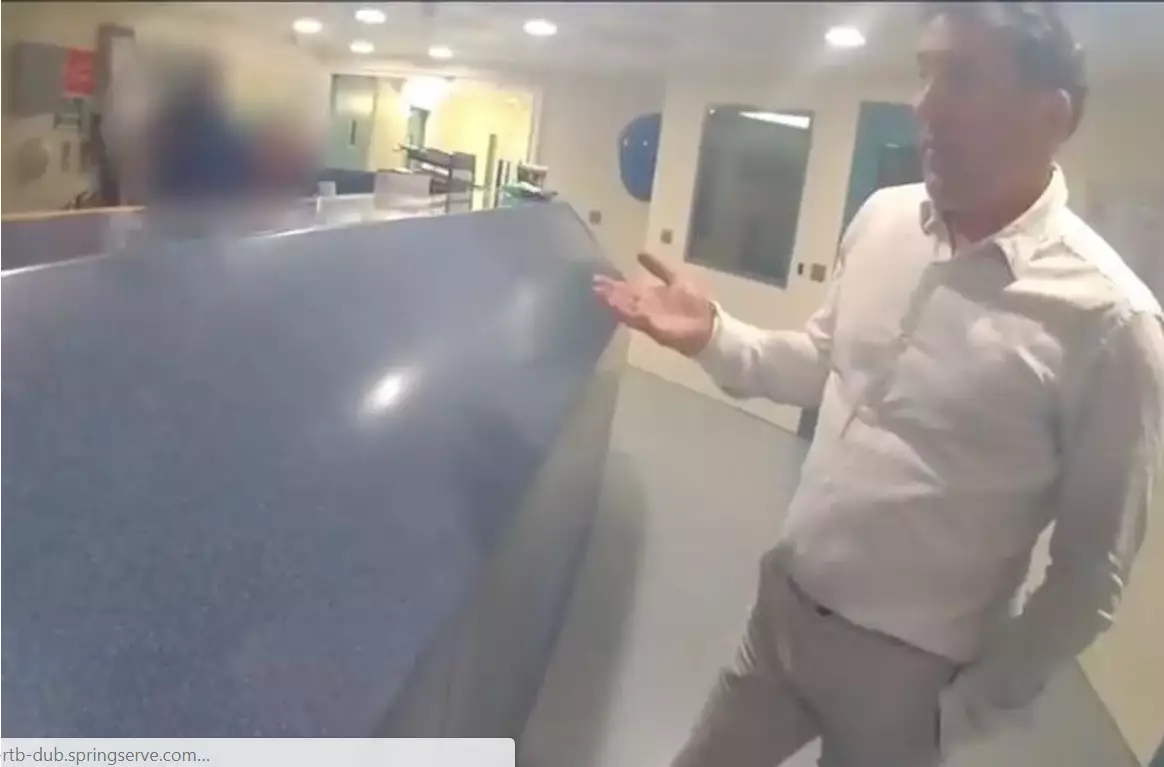 Dean Saunders was seen arguing with police officers during the footage