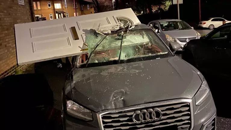 Audi Driver Smashes Into House And Flees With Door In Windscreen 