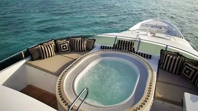 The yacht has a jacuzzi area. Not jealous at all.
