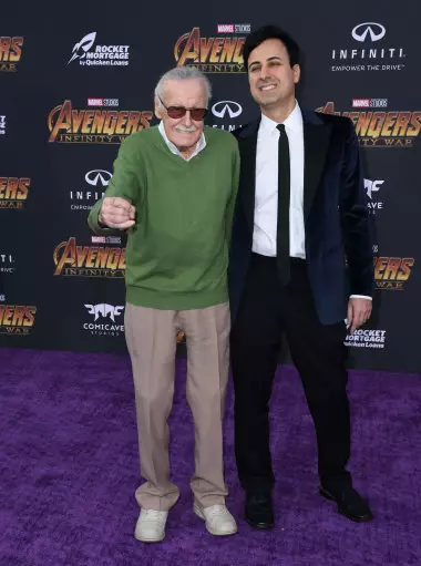 The late Stan Lee With Keya Morgan at the World Premiere of Avengers: Infinity War in April 2018.