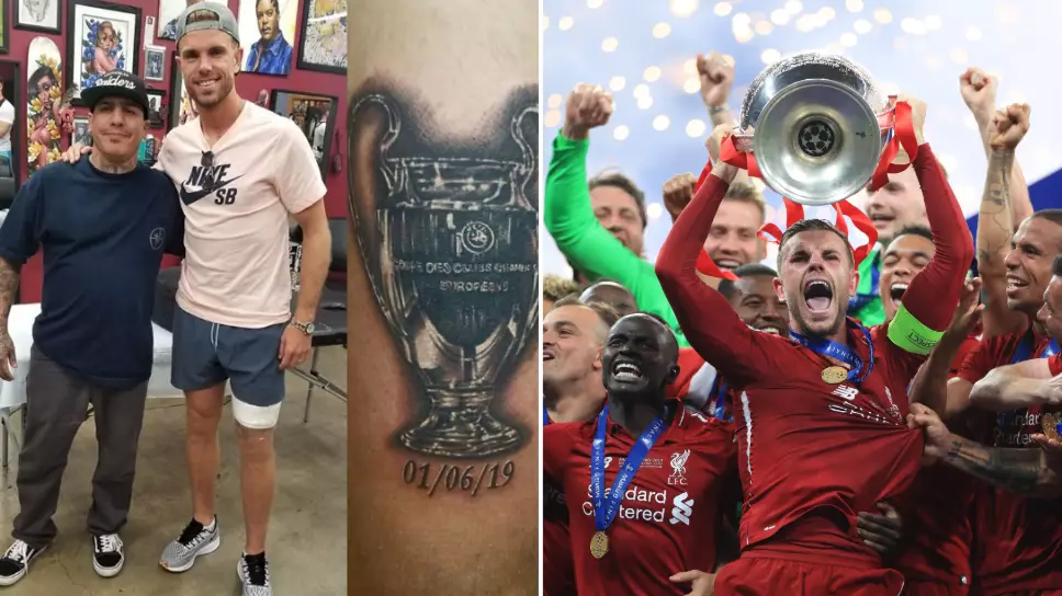 Liverpool Captain Jordan Henderson Gets Champions League Trophy Tattoo On His Thigh