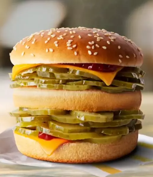 Images of the McPickle Burger were shared on April Fool's Day.