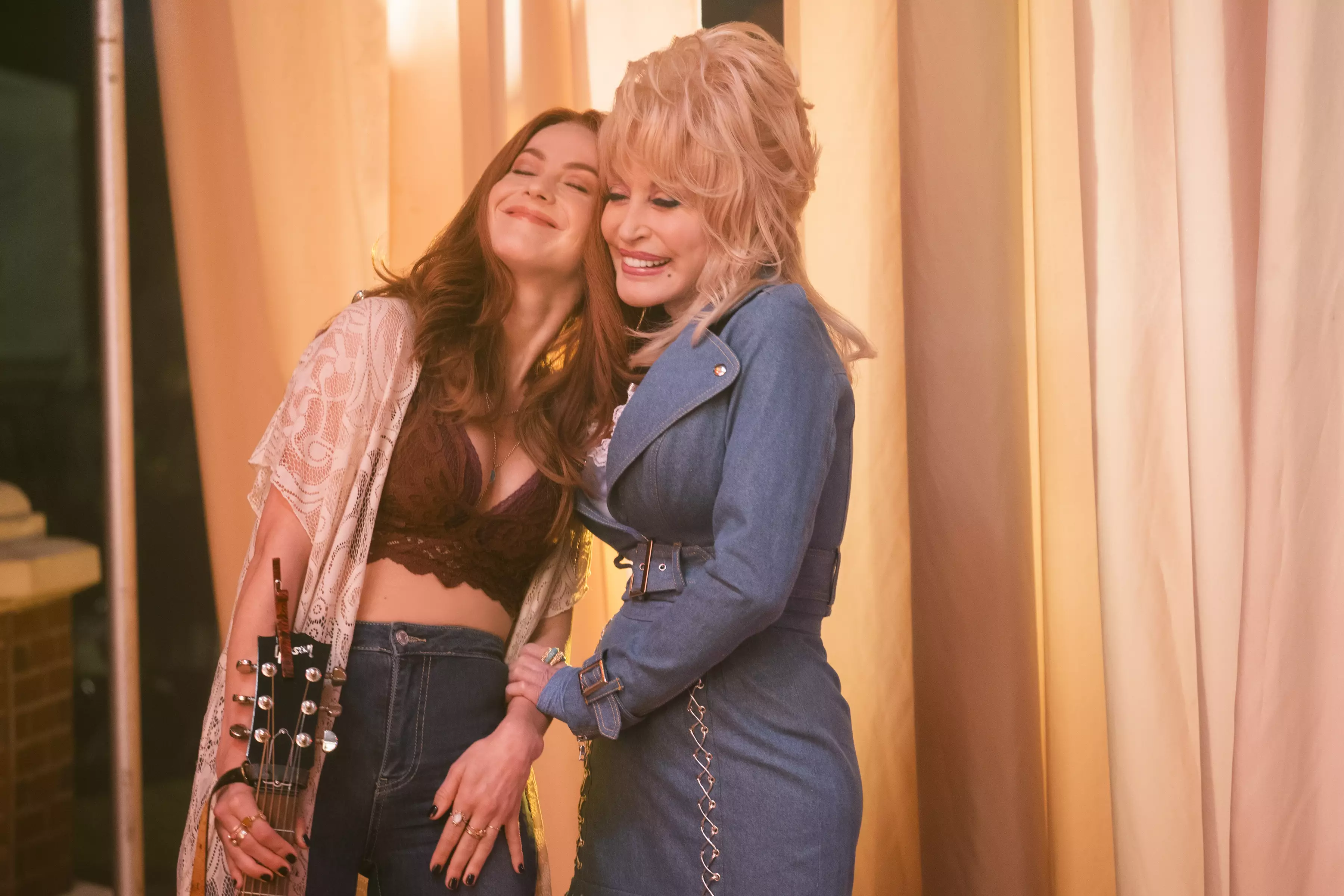Dolly recently said she would have loved for her goddaughter Miley Cyrus to play Jolene, but she was busy so Julianne Hough was cast (