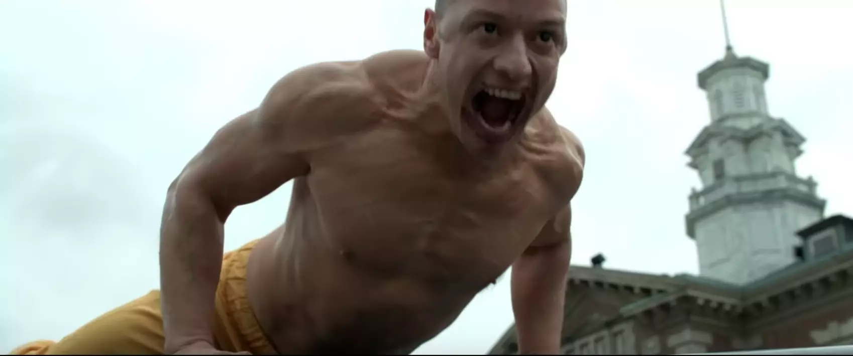 James McAvoy has certainly pounded on the muscle for this role.