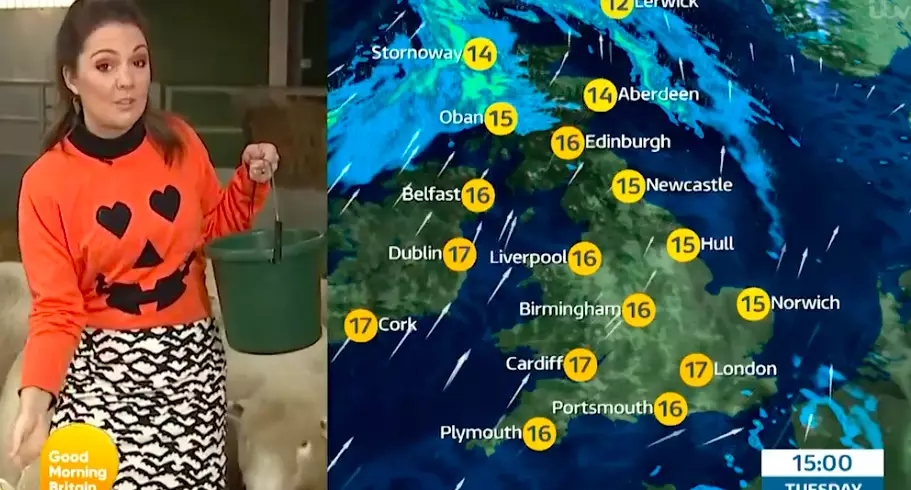 Laura was presenting the weather (