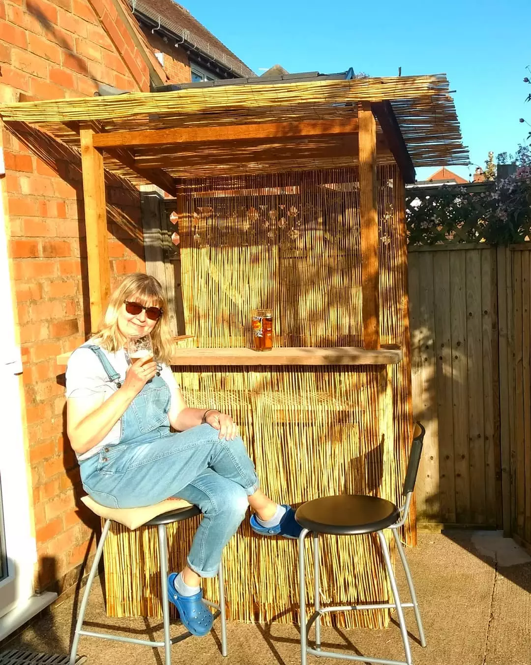 Brummie Jacqui Thomson's Tiki Bar is built from recycled timber (