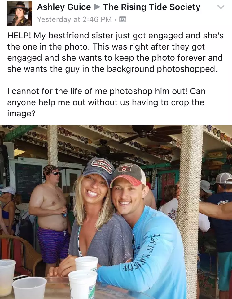 Woman wants image photoshopped