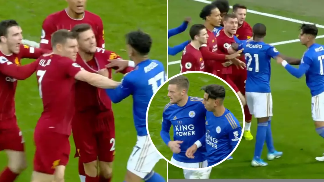 There Was A Huge Bust Up Between Liverpool And Leicester Players At Full-Time