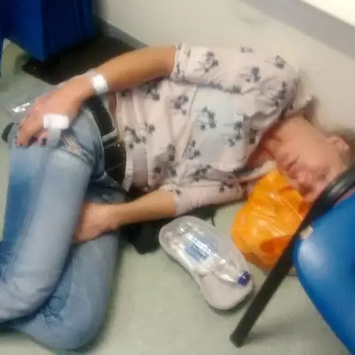 The 46-year-old was rushed to A&E at the Queen Elizabeth The Queen Mother Hospital at the time (