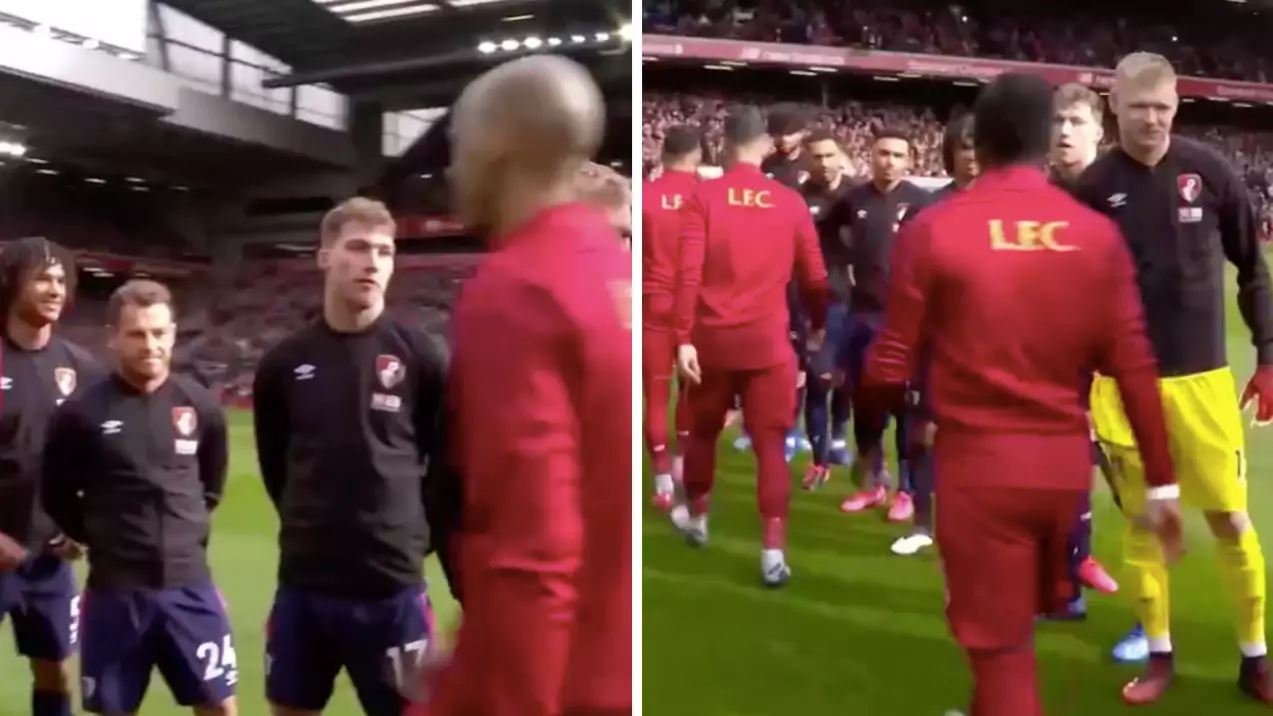 Liverpool And Bournemouth Players Ridiculously Lined Up Despite No Handshakes