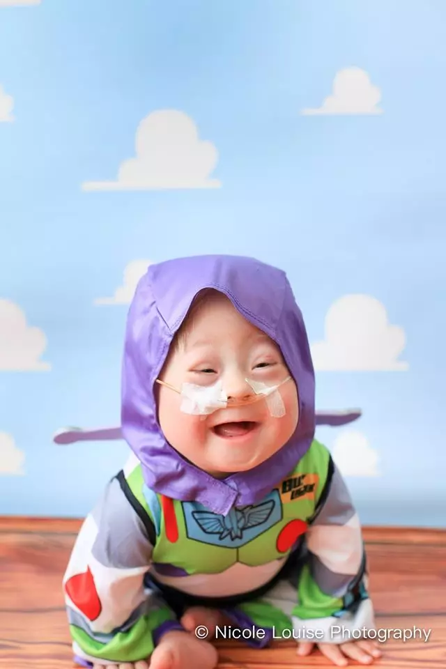 A baby does his best Buzz Lightyear (