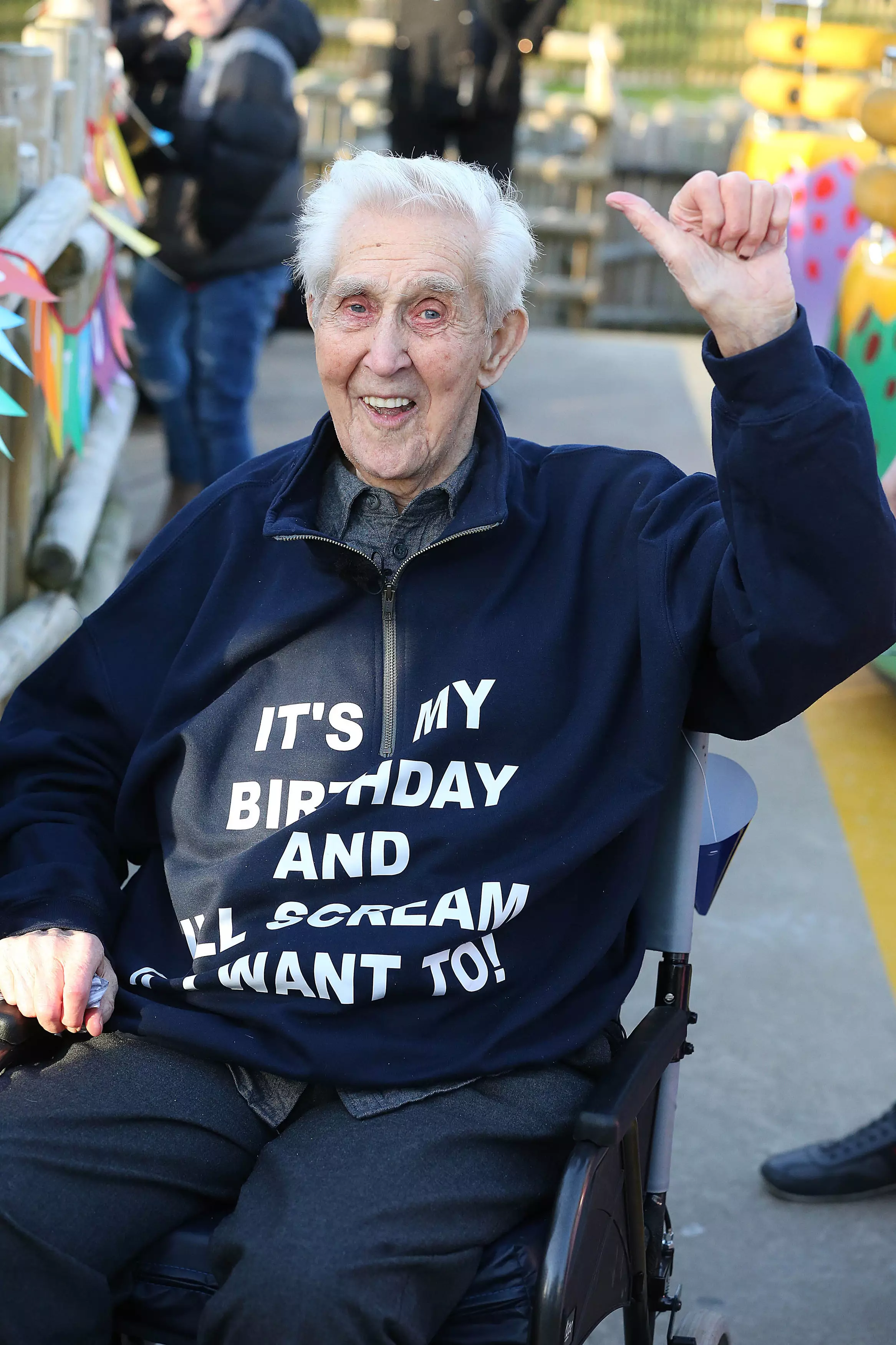 Jack became the oldest person to ride a rollercoaster.