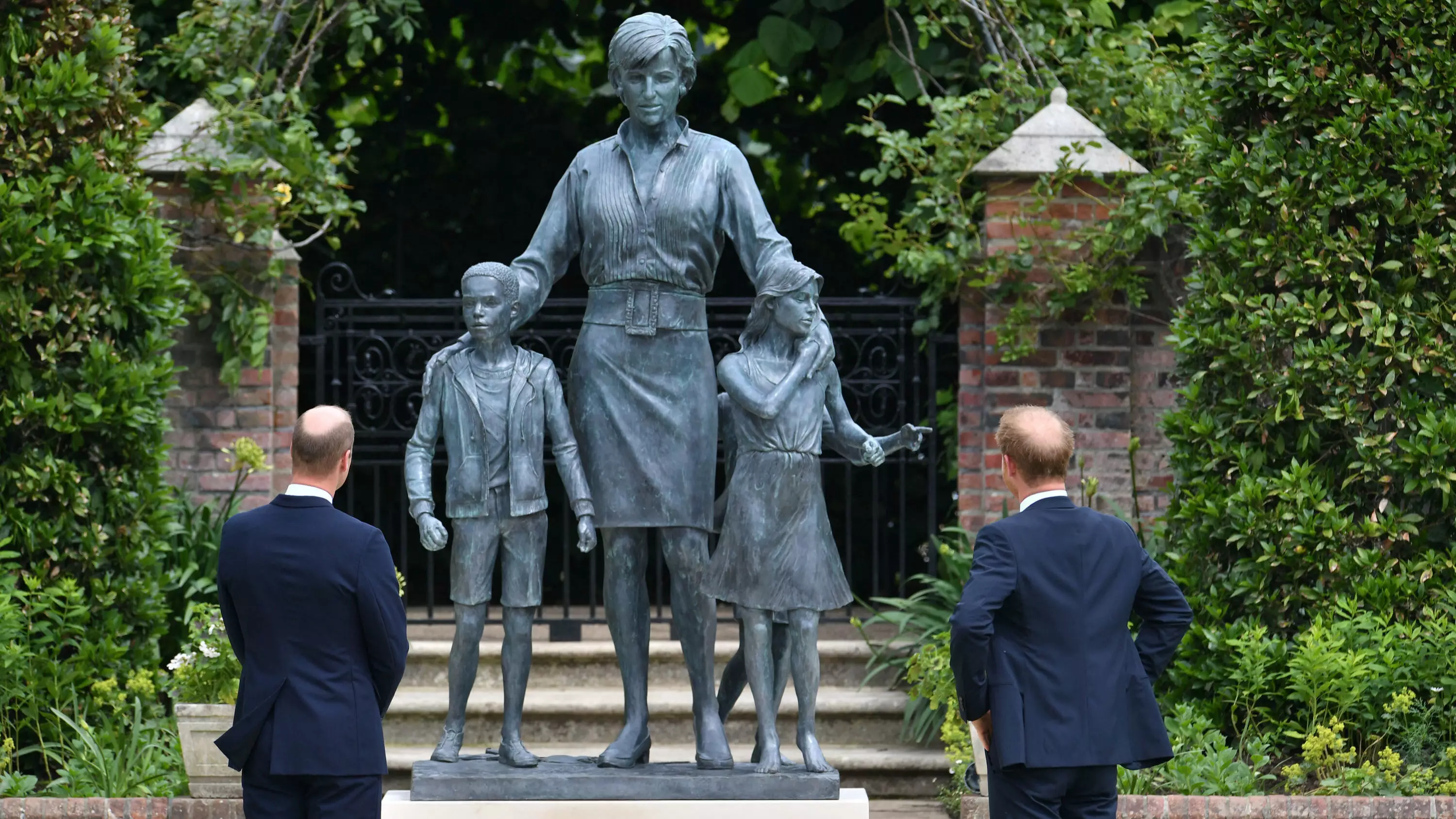 Statue Of Princess Diana Unveiled At Kensington Palace By Prince William And Prince Harry
