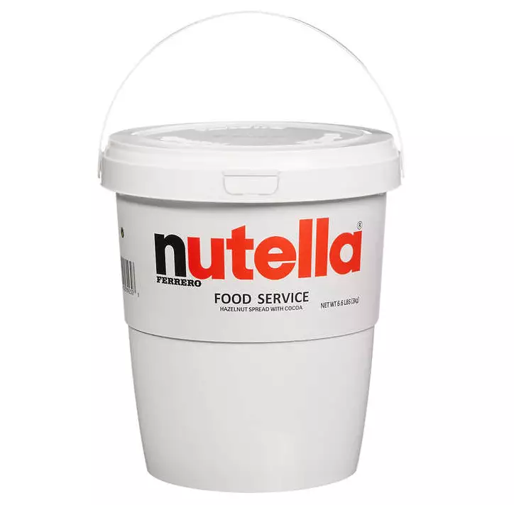 Buckets of Nutella.