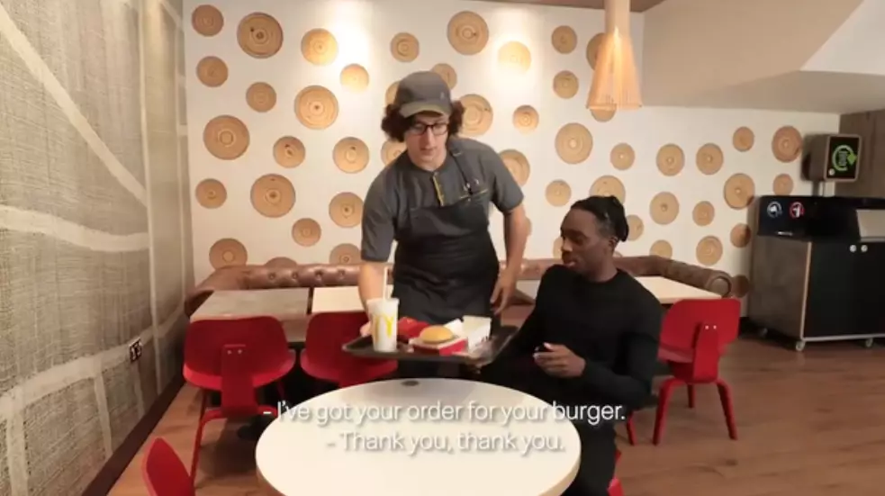 McDonald's staff will now hand deliver your food (