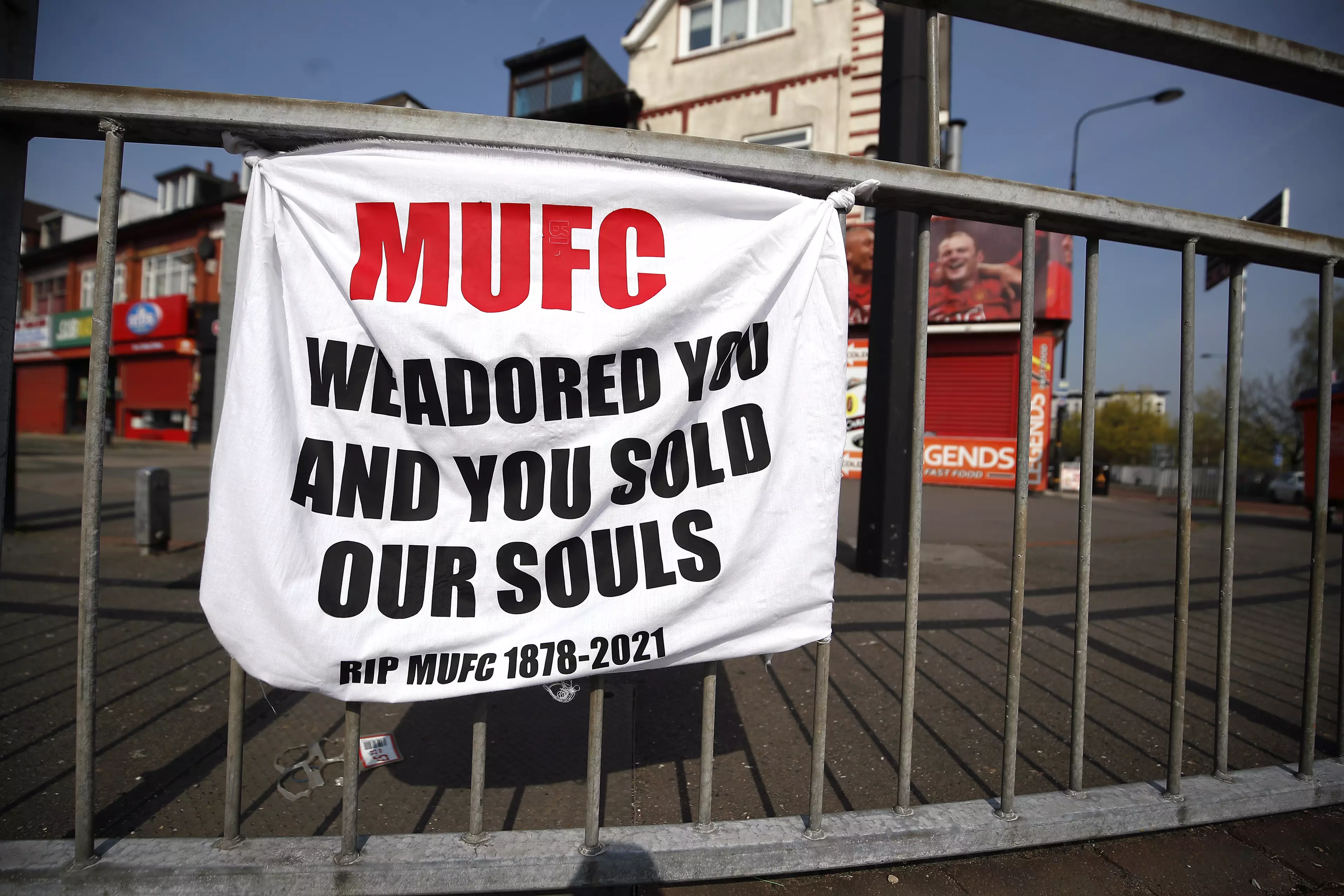 Manchester United fans also made their feelings known outside Old Trafford.