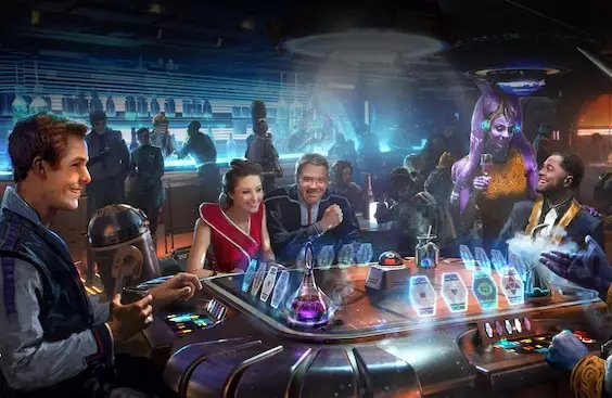 You can practise your light saber skills before relaxing in the on-board bar (
