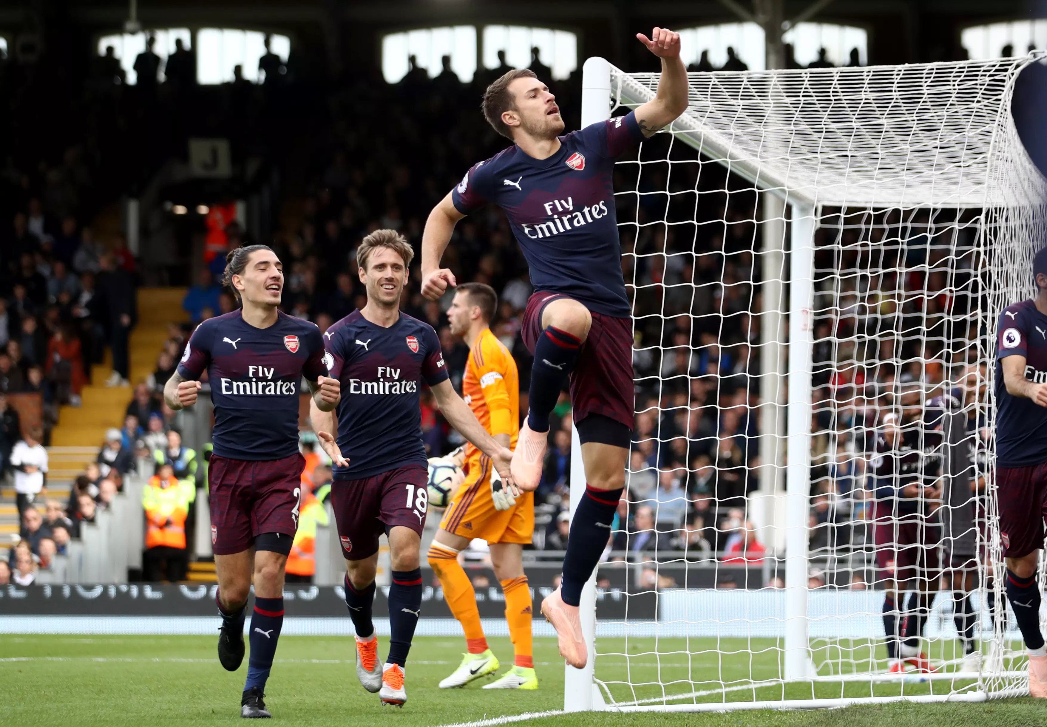 Ramsey finished off a great team move against Fulham. Image: PA Images