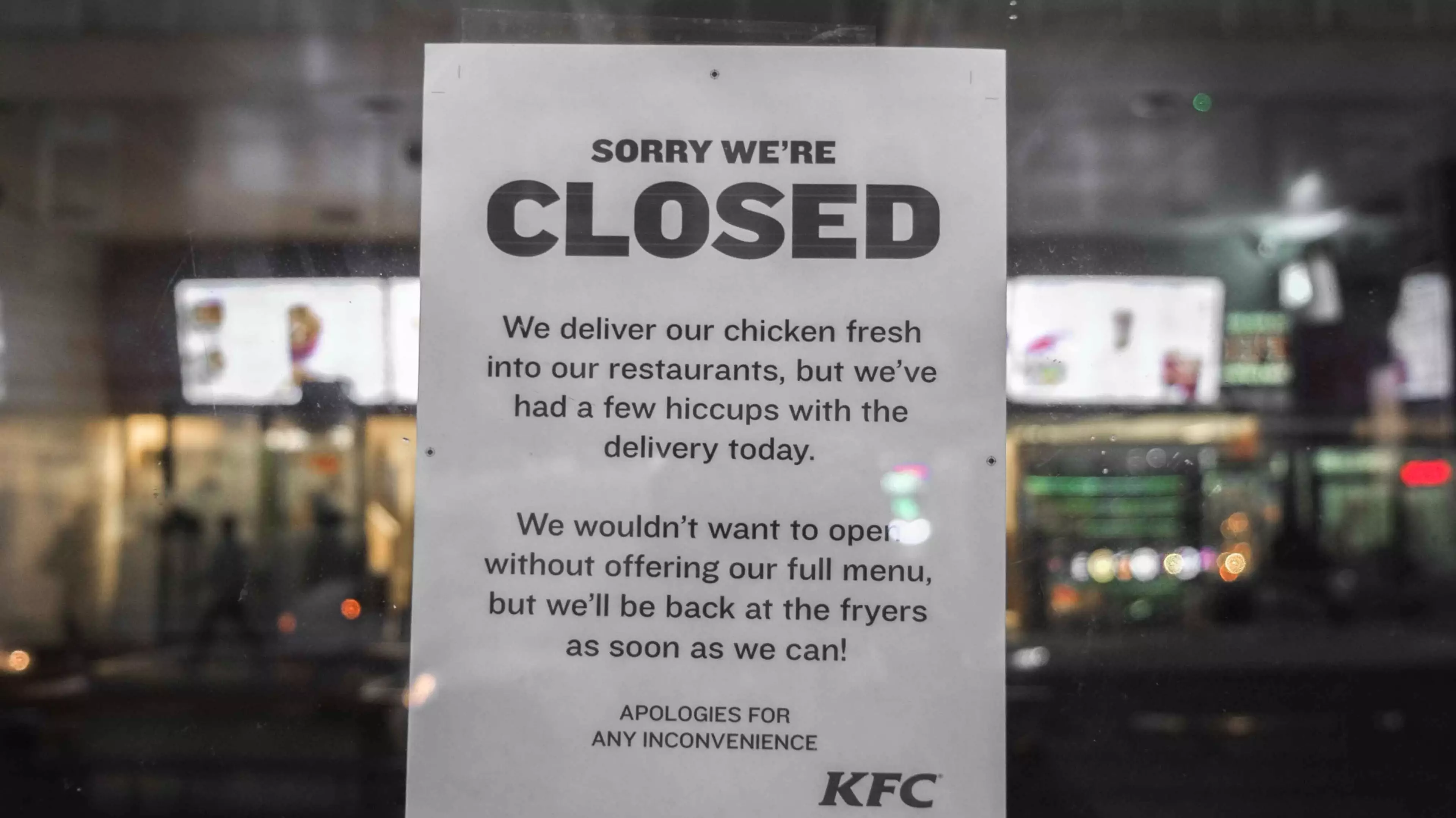 KFC 'Doesn't Know' When It Will Reopen Over 700 Restaurants