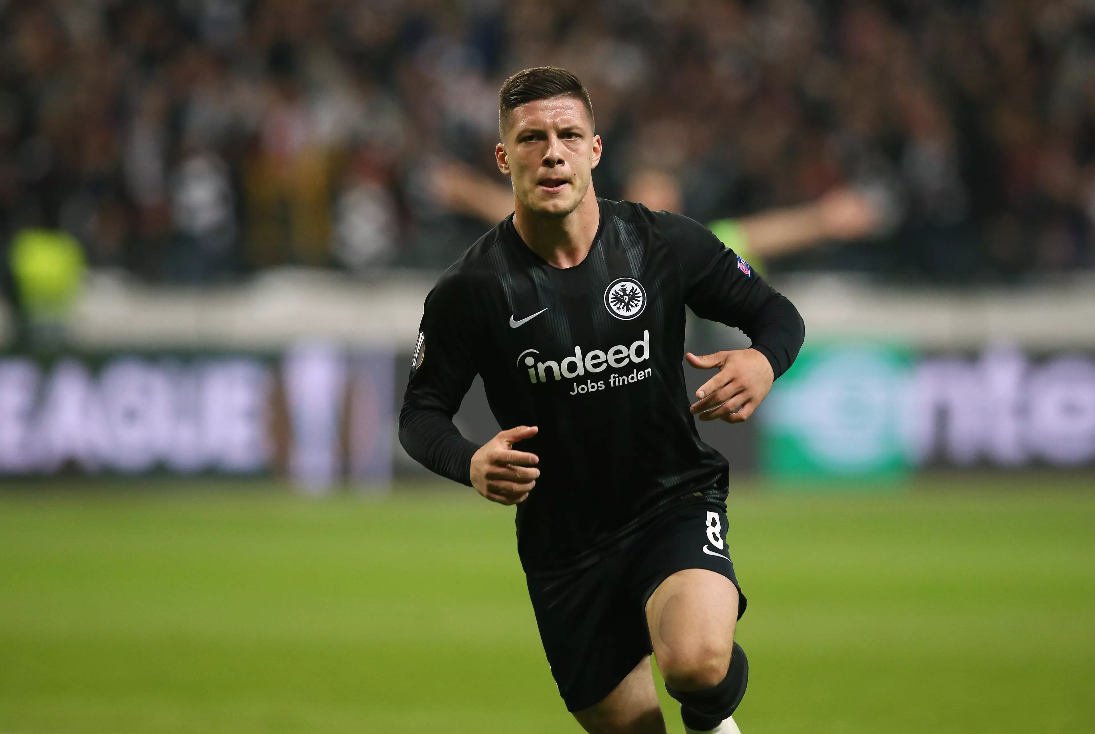 Jovic scored in the Europa League semi final against Chelsea on Thursday. Image: PA Images