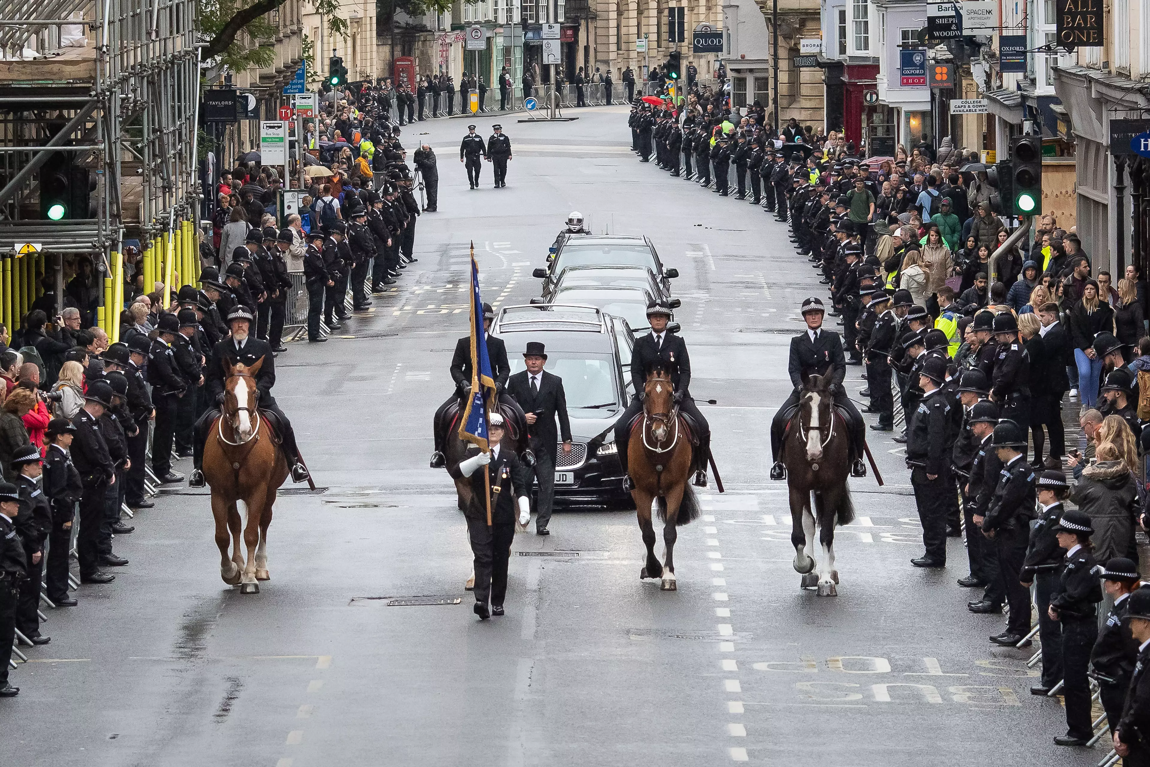 Hundreds lined the streets for the funeral of PC Harper in Oxford today, 14th October. (