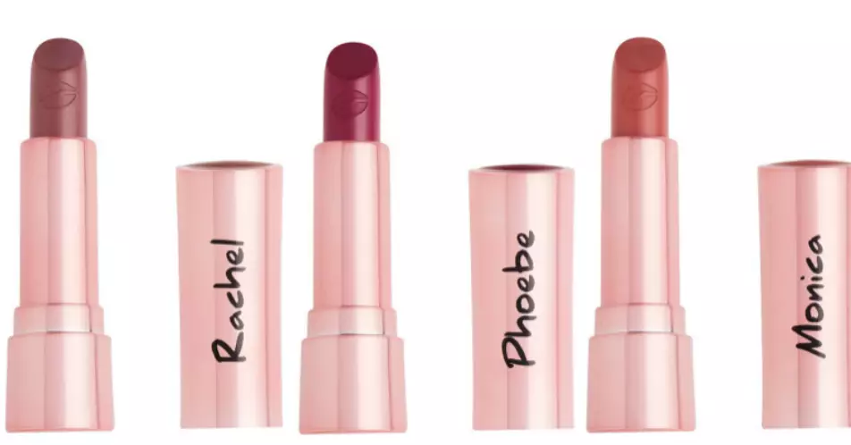The collection features three lipsticks (